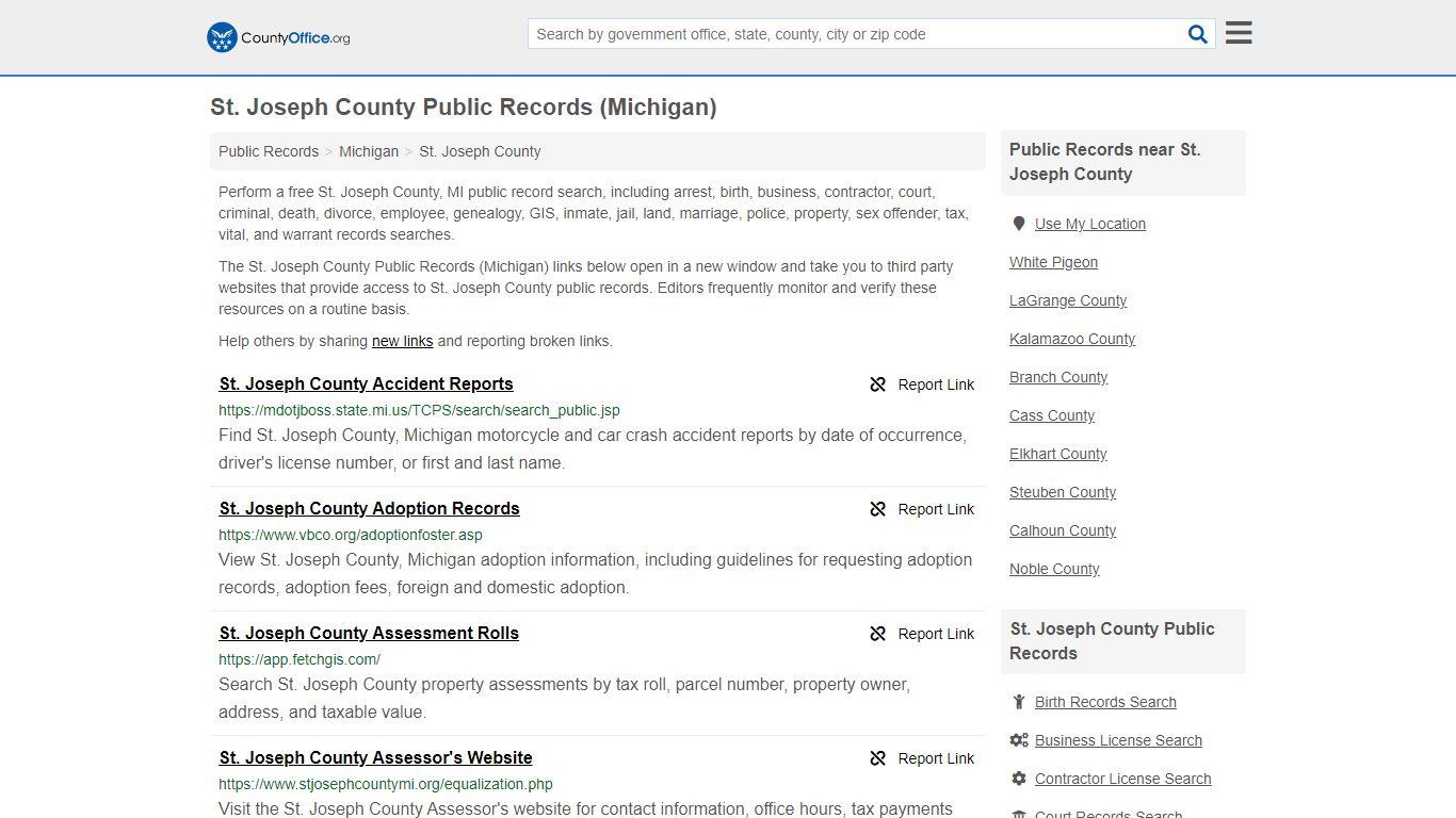 Public Records - St. Joseph County, MI (Business, Criminal ...