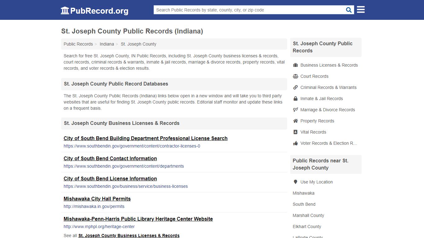 Free St. Joseph County Public Records (Indiana Public Records)